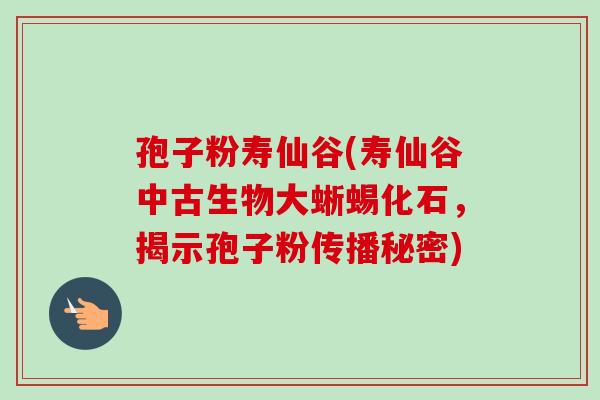 孢子粉寿仙谷(寿仙谷中古生物大蜥蜴化石,揭示孢子粉传播秘密) 孢子粉寿仙谷(寿仙谷中古生物大蜥蜴化石,揭示孢子粉传播秘密)
