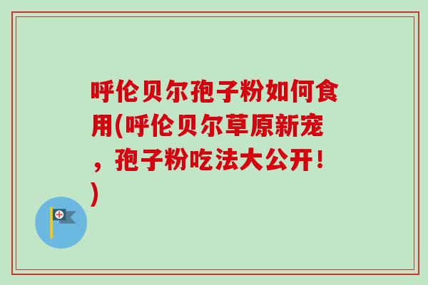 呼伦贝尔孢子粉如何食用(呼伦贝尔草原新宠,孢子粉吃法大公开!) 呼伦贝尔孢子粉如何食用(呼伦贝尔草原新宠,孢子粉吃法大公开!)