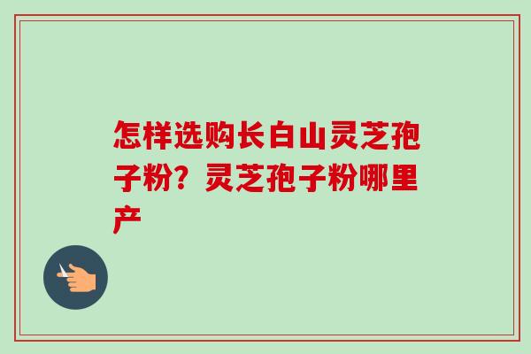 怎样选购长白山灵芝孢子粉？灵芝孢子粉哪里产