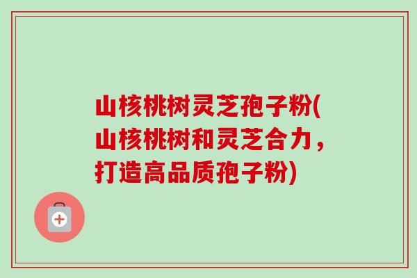 山核桃树灵芝孢子粉(山核桃树和灵芝合力,打造高品质孢子粉) 山核桃树灵芝孢子粉(山核桃树和灵芝合力,打造高品质孢子粉)
