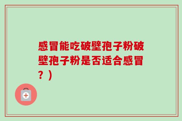 能吃破壁孢子粉破壁孢子粉是否适合？)