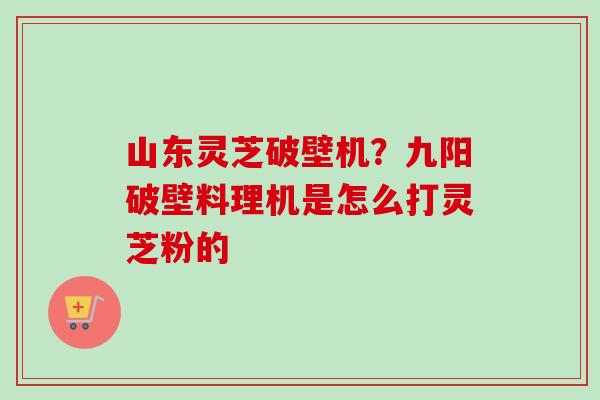 山东灵芝破壁机？九阳破壁料理机是怎么打灵芝粉的