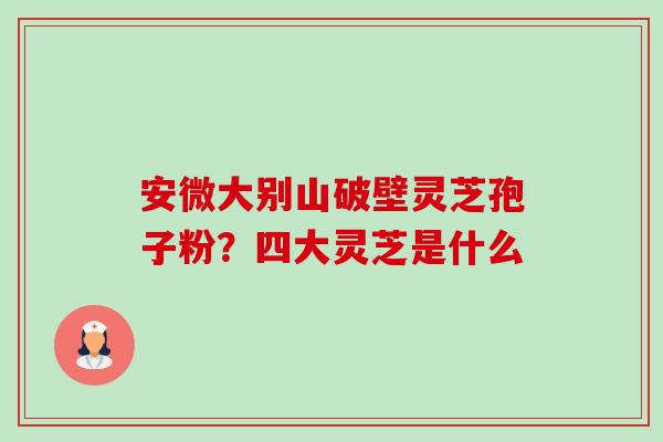 安微大别山破壁灵芝孢子粉？四大灵芝是什么