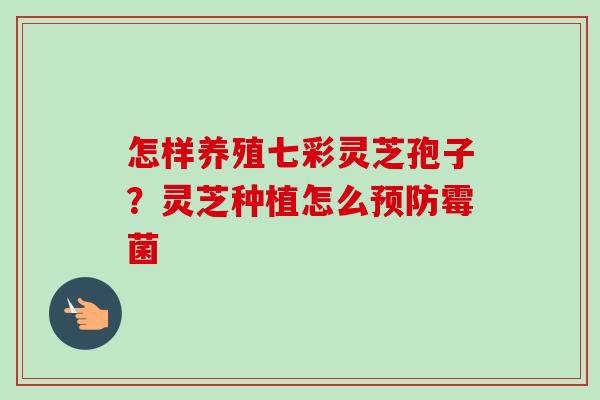 怎样养殖七彩灵芝孢子？灵芝种植怎么霉菌