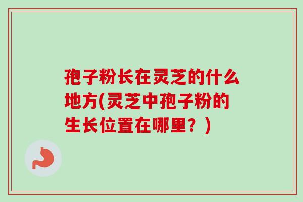 孢子粉长在灵芝的什么地方(灵芝中孢子粉的生长位置在哪里?) 孢子粉长在灵芝的什么地方(灵芝中孢子粉的生长位置在哪里?)