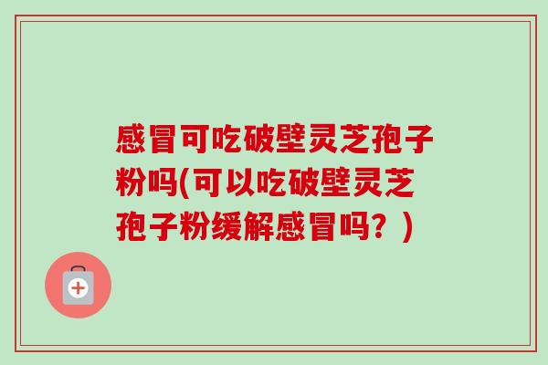 可吃破壁灵芝孢子粉吗(可以吃破壁灵芝孢子粉缓解吗?) 可吃破壁灵芝孢子粉吗(可以吃破壁灵芝孢子粉缓解吗?)