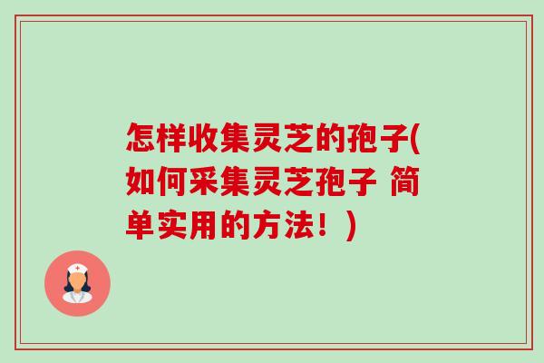 怎样收集灵芝的孢子(如何采集灵芝孢子 简单实用的方法！)