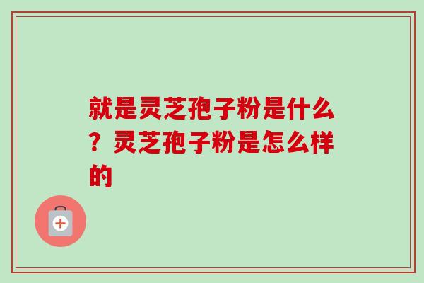 就是灵芝孢子粉是什么？灵芝孢子粉是怎么样的
