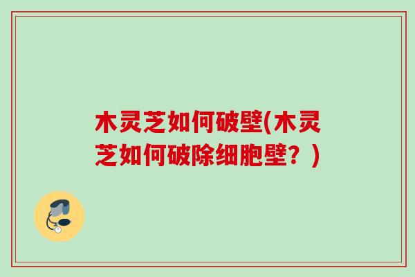 木灵芝如何破壁(木灵芝如何破除细胞壁?) 木灵芝如何破壁(木灵芝如何破除细胞壁?)