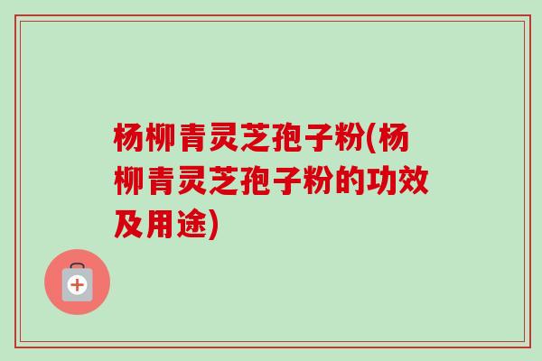 杨柳青灵芝孢子粉(杨柳青灵芝孢子粉的功效及用途) 杨柳青灵芝孢子粉(杨柳青灵芝孢子粉的功效及用途)