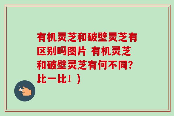 有机灵芝和破壁灵芝有区别吗图片 有机灵芝和破壁灵芝有何不同?比一比!) 有机灵芝和破壁灵芝有区别吗图片 有机灵芝和破壁灵芝有何不同?比一比!)