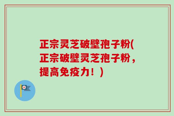 正宗灵芝破壁孢子粉(正宗破壁灵芝孢子粉,提高免疫力!) 正宗灵芝破壁孢子粉(正宗破壁灵芝孢子粉,提高免疫力!)