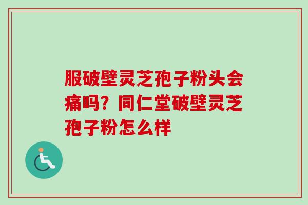服破壁灵芝孢子粉头会痛吗?同仁堂破壁灵芝孢子粉怎么样 服破壁灵芝孢子粉头会痛吗?同仁堂破壁灵芝孢子粉怎么样