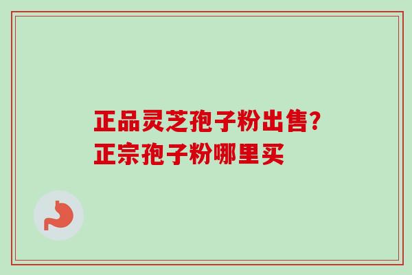 正品灵芝孢子粉出售？正宗孢子粉哪里买