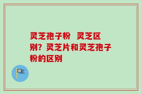 灵芝孢子粉  灵芝区别？灵芝片和灵芝孢子粉的区别
