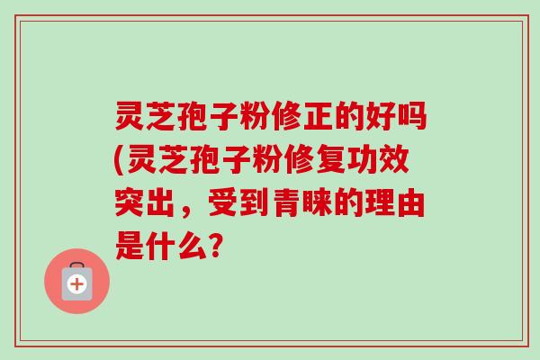 灵芝孢子粉修正的好吗(灵芝孢子粉修复功效突出，受到青睐的理由是什么？
