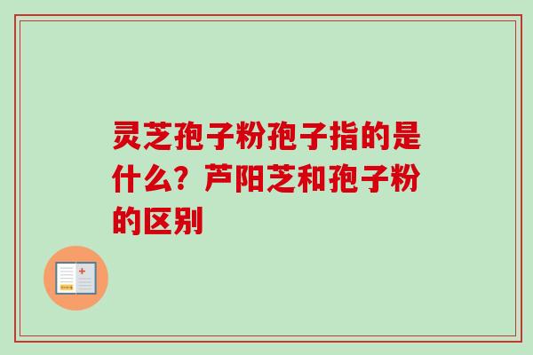 灵芝孢子粉孢子指的是什么?芦阳芝和孢子粉的区别 灵芝孢子粉孢子指的是什么?芦阳芝和孢子粉的区别