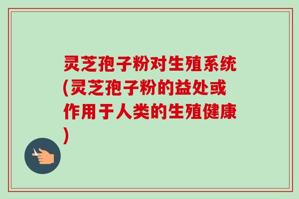 灵芝孢子粉对生殖系统(灵芝孢子粉的益处或作用于人类的生殖健康) 灵芝孢子粉对生殖系统(灵芝孢子粉的益处或作用于人类的生殖健康)