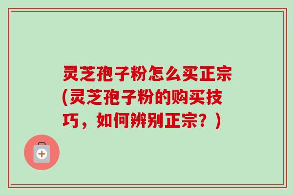 灵芝孢子粉怎么买正宗(灵芝孢子粉的购买技巧,如何辨别正宗?) 灵芝孢子粉怎么买正宗(灵芝孢子粉的购买技巧,如何辨别正宗?)