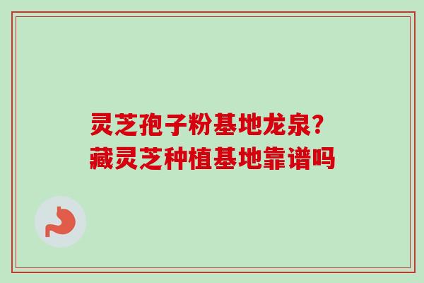 灵芝孢子粉基地龙泉？藏灵芝种植基地靠谱吗