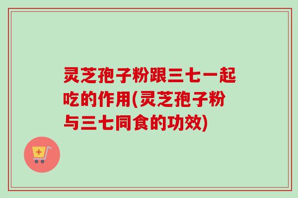 灵芝孢子粉跟三七一起吃的作用(灵芝孢子粉与三七同食的功效) 灵芝孢子粉跟三七一起吃的作用(灵芝孢子粉与三七同食的功效)