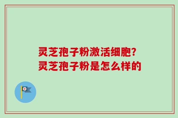 灵芝孢子粉激活细胞?灵芝孢子粉是怎么样的 灵芝孢子粉激活细胞?灵芝孢子粉是怎么样的