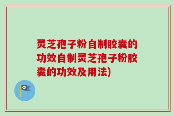 灵芝孢子粉自制胶囊的功效自制灵芝孢子粉胶囊的功效及用法) 灵芝孢子粉自制胶囊的功效自制灵芝孢子粉胶囊的功效及用法)
