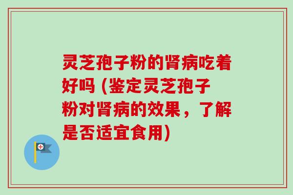 灵芝孢子粉的吃着好吗 (鉴定灵芝孢子粉对的效果，了解是否适宜食用)