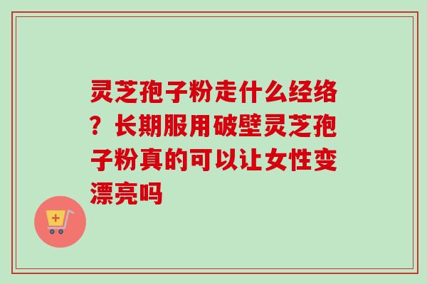 灵芝孢子粉走什么经络？长期服用破壁灵芝孢子粉真的可以让女性变漂亮吗