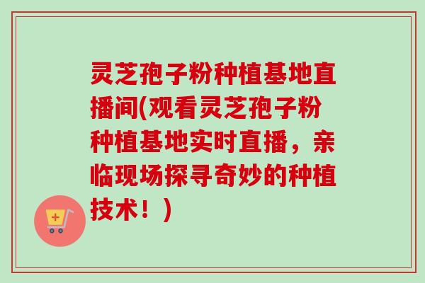 灵芝孢子粉种植基地直播间(观看灵芝孢子粉种植基地实时直播，亲临现场探寻奇妙的种植技术！)