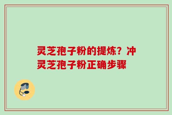 灵芝孢子粉的提炼?冲灵芝孢子粉正确步骤 灵芝孢子粉的提炼?冲灵芝孢子粉正确步骤