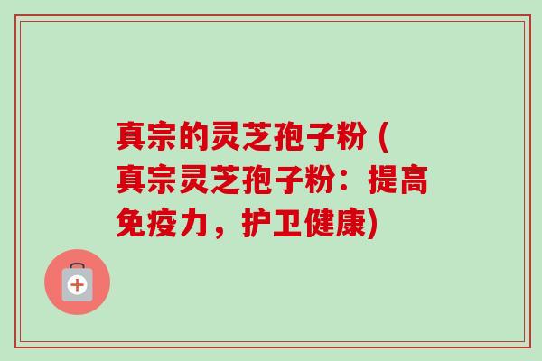 真宗的灵芝孢子粉 (真宗灵芝孢子粉:提高免疫力,护卫健康) 真宗的灵芝孢子粉 (真宗灵芝孢子粉:提高免疫力,护卫健康)
