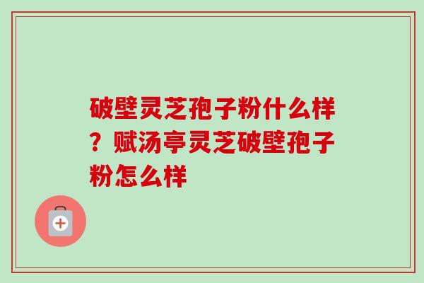 破壁灵芝孢子粉什么样?赋汤亭灵芝破壁孢子粉怎么样 破壁灵芝孢子粉什么样?赋汤亭灵芝破壁孢子粉怎么样