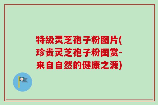 特级灵芝孢子粉图片(珍贵灵芝孢子粉图赏-来自自然的健康之源) 特级灵芝孢子粉图片(珍贵灵芝孢子粉图赏-来自自然的健康之源)