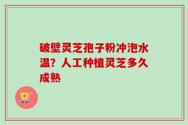 破壁灵芝孢子粉冲泡水温？人工种植灵芝多久成熟