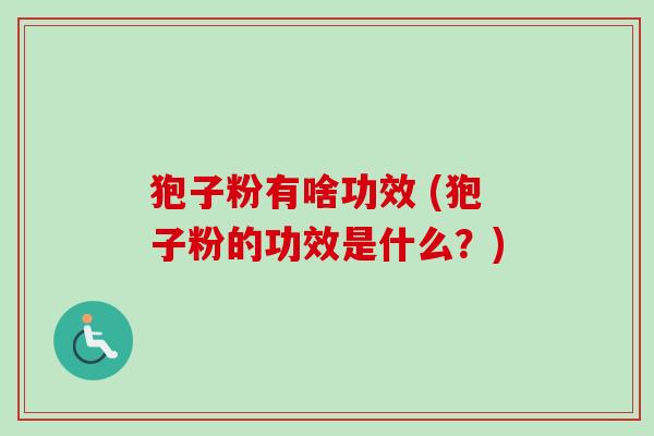 狍子粉有啥功效 (狍子粉的功效是什么？)
