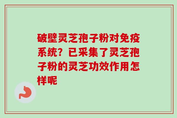 破壁灵芝孢子粉对免疫系统?已采集了灵芝孢子粉的灵芝功效作用怎样呢 破壁灵芝孢子粉对免疫系统?已采集了灵芝孢子粉的灵芝功效作用怎样呢