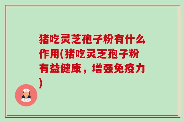 猪吃灵芝孢子粉有什么作用(猪吃灵芝孢子粉有益健康，增强免疫力)