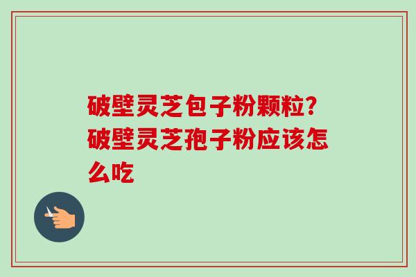 破壁灵芝包子粉颗粒?破壁灵芝孢子粉应该怎么吃 破壁灵芝包子粉颗粒?破壁灵芝孢子粉应该怎么吃