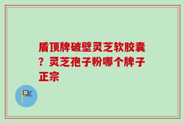 盾顶牌破壁灵芝软胶囊?灵芝孢子粉哪个牌子正宗 盾顶牌破壁灵芝软胶囊?灵芝孢子粉哪个牌子正宗