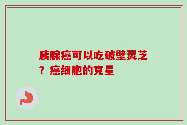 胰腺可以吃破壁灵芝?细胞的克星 胰腺可以吃破壁灵芝?细胞的克星