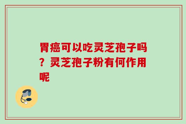 胃可以吃灵芝孢子吗?灵芝孢子粉有何作用呢 胃可以吃灵芝孢子吗?灵芝孢子粉有何作用呢
