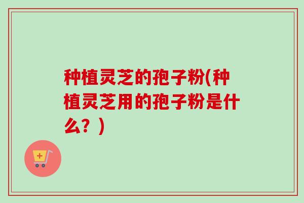 种植灵芝的孢子粉(种植灵芝用的孢子粉是什么？)