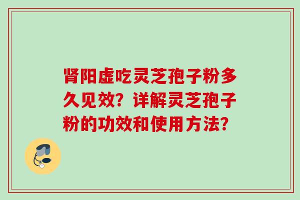阳虚吃灵芝孢子粉多久见效?详解灵芝孢子粉的功效和使用方法? 阳虚吃灵芝孢子粉多久见效?详解灵芝孢子粉的功效和使用方法?