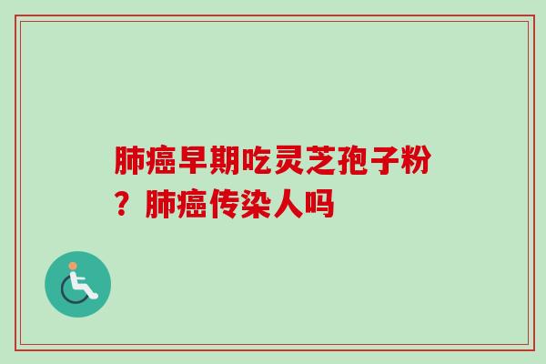 早期吃灵芝孢子粉?传染人吗 早期吃灵芝孢子粉?传染人吗