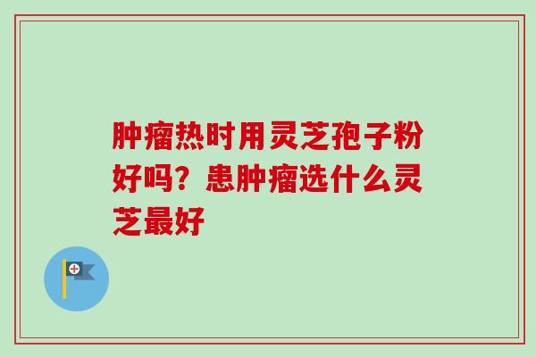热时用灵芝孢子粉好吗？患选什么灵芝好