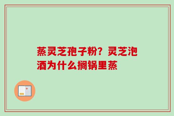 蒸灵芝孢子粉？灵芝泡酒为什么搁锅里蒸