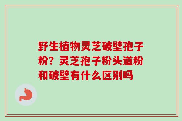野生植物灵芝破壁孢子粉?灵芝孢子粉头道粉和破壁有什么区别吗 野生植物灵芝破壁孢子粉?灵芝孢子粉头道粉和破壁有什么区别吗