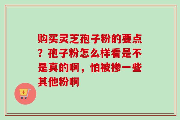 购买灵芝孢子粉的要点?孢子粉怎么样看是不是真的啊,怕被掺一些其他粉啊 购买灵芝孢子粉的要点?孢子粉怎么样看是不是真的啊,怕被掺一些其他粉啊