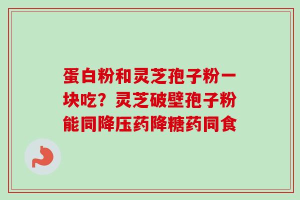 蛋白粉和灵芝孢子粉一块吃?灵芝破壁孢子粉能同药降糖药同食 蛋白粉和灵芝孢子粉一块吃?灵芝破壁孢子粉能同药降糖药同食